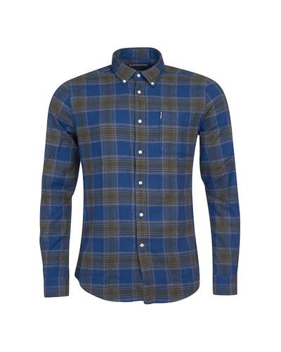 barbour highland check shirt navy