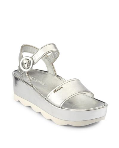 prada silver platform