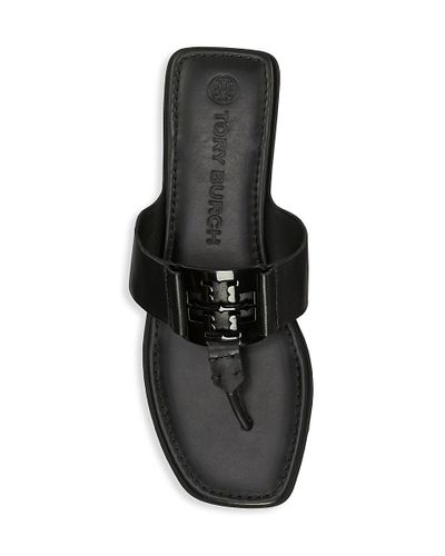black leather tory burch sandals