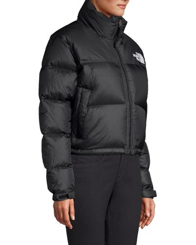 The North Face Synthetic Nuptse Relax-fit Crop Puffer Jacket in Black ...