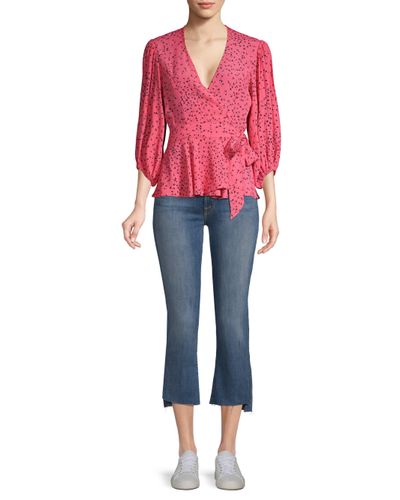 hot pink wrap blouse