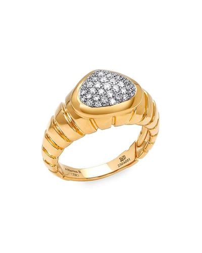 Marina B Timo 18k Yellow Gold & Diamond Pavé Ring in Metallic - Lyst