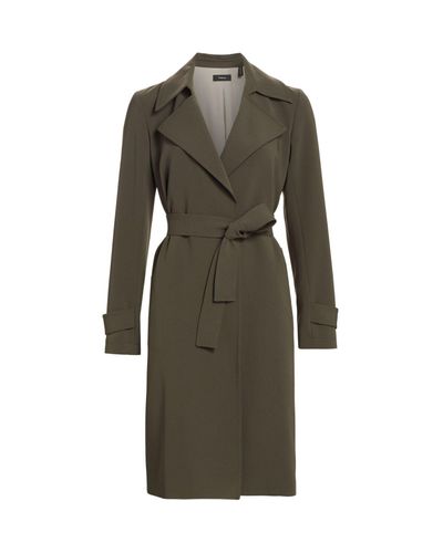 Theory Synthetic Oaklane Trench Coat In, Theory Oaklane Faux Fur Tie Waist Trench Coat