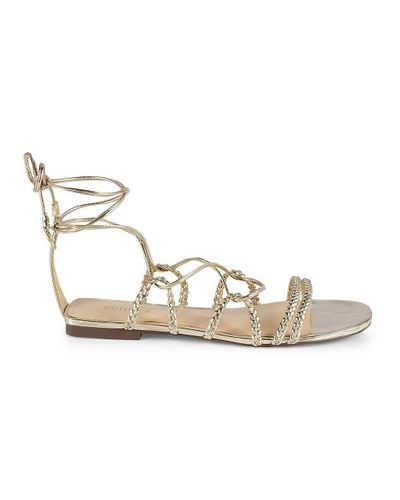 Schutz Synthetic Lunah Braided Flat Sandals - Lyst