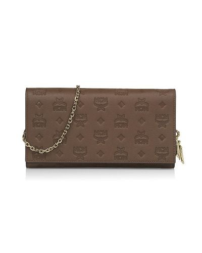 monogram leather wallet womens