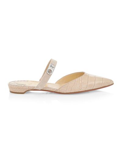 embossed mule flats