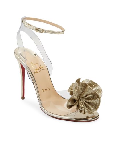 christian louboutin gold fossiliza strap sandals