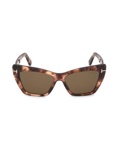 Tom Ford Wyatt 56mm Cat Eye Sunglasses in Brown - Lyst