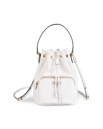 prada bucket bag white