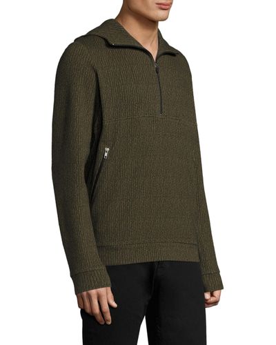 knitted zip hoodie mens