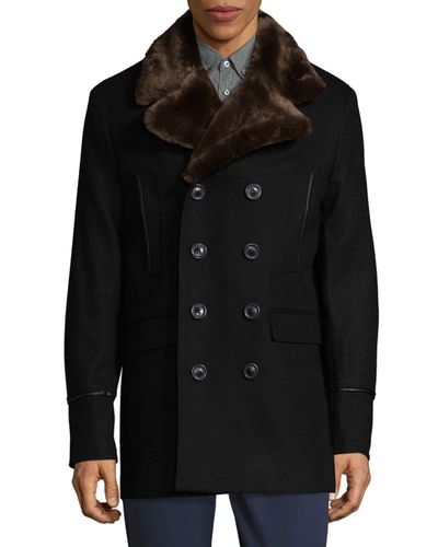 pea coat fur collar