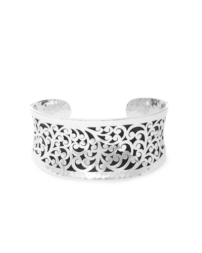 Sterling silver Tesi design cutout cuff bracelet      VJSE