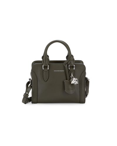 Alexander McQueen Mini Padlock Leather Crossbody Bag in Military ...
