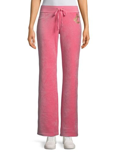 juicy couture wide leg velour pants