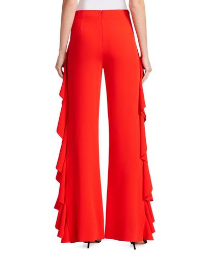 red ruffle pants