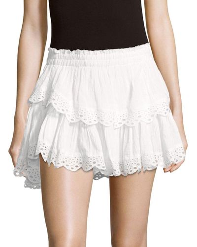 white ruffle layer skirt