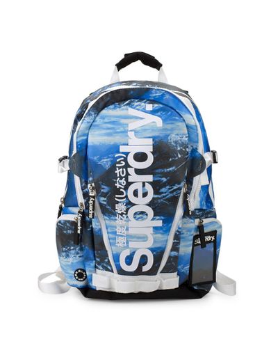 blue superdry backpack