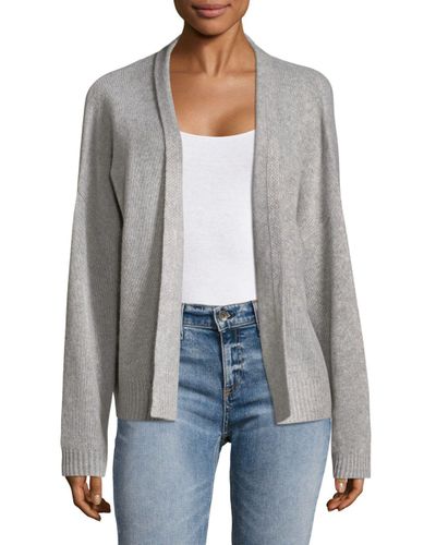 NAKEDCASHMERE Cashmere Crop Open Cardigan in Light Heather Grey (Gray) -  Lyst