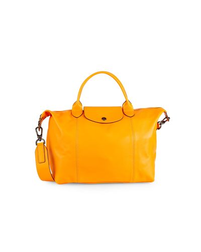 orange longchamp le pliage