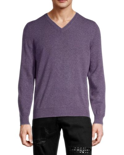 Brunello Cucinelli Men's Cashmere Sweater - Purple - Size 46 (xs) - Lyst