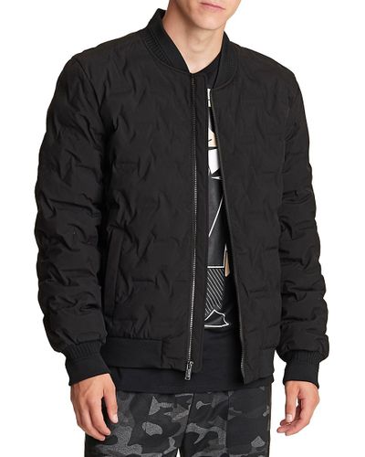 black quilted bomber jacket mens