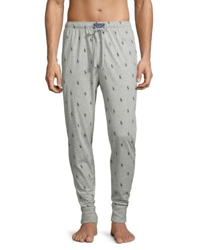 Polo Ralph Lauren Logo-print Cotton Pajama Pants in Grey (Grey) for Men ...