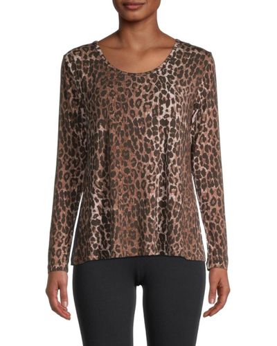 Johnny Was Synthetic Women's Leopard & Floral Top - Multi Animal Print ...