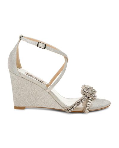 badgley mischka silver wedges