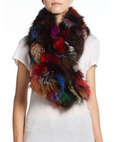 Brown and Burgundy Multi-Colored Infinity Furry Scarf