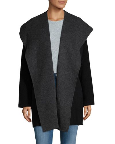 vince black wool coat
