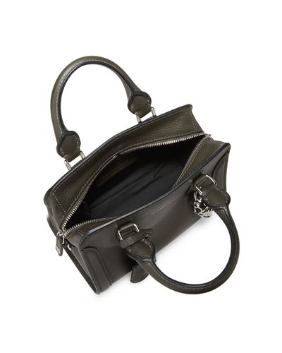 Alexander McQueen Mini Padlock Leather Crossbody Bag in Military ...