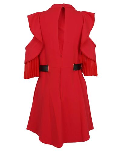 Self-Portrait Synthetic Asymmetric Jersey dress in Red - Lyst