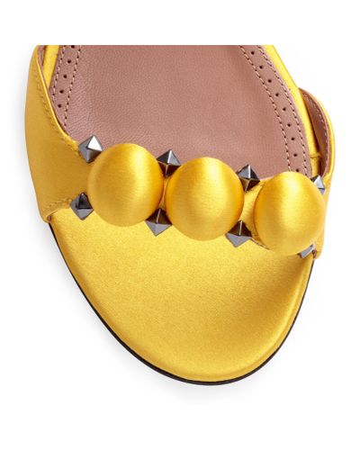 yellow satin sandals