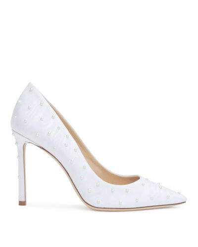 white pearl pumps