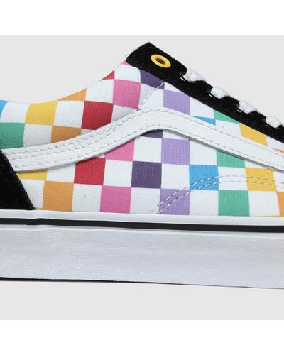 rainbow checkered vans old skool