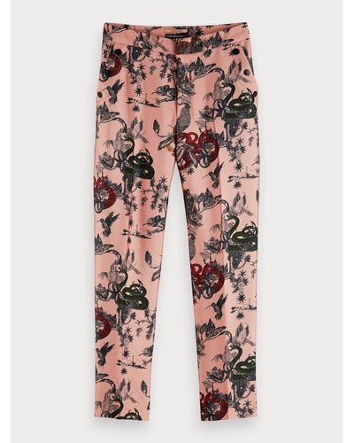 Scotch \u0026 Soda Satijn Broek Met Print in het Roze | Lyst NL