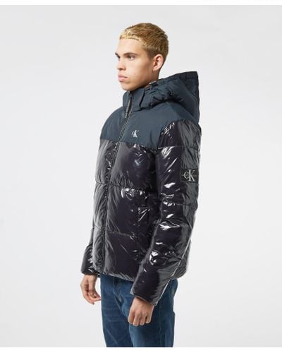 Calvin Klein Denim High Shine Padded Jacket in Black (Blue) for Men - Lyst