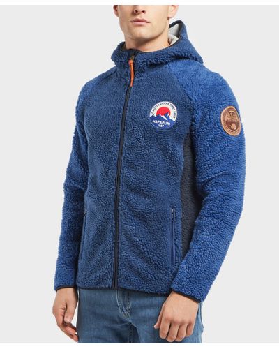 Napapijri Yupik Full Zip Fleece Hoodie Blue for Men - Lyst