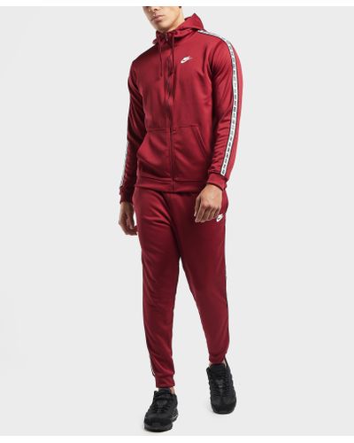 nike tape hoodie red
