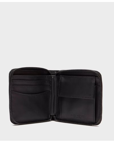 Fred Perry Saffiano Zip Wallet in Black for Men - Lyst