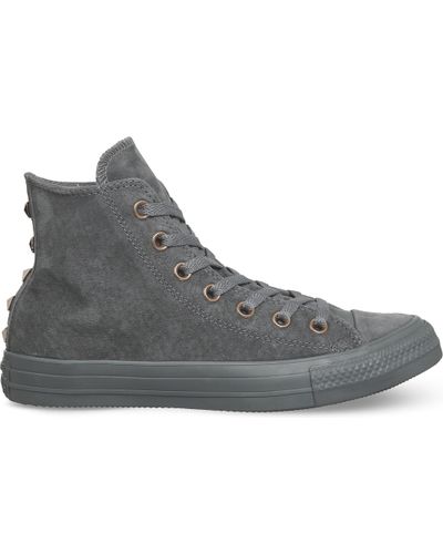 Converse All Star High-top Studded Suede Trainers in Grey for Men | Lyst  Australia