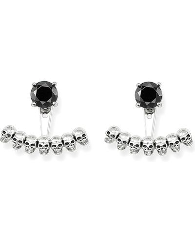 Thomas Sabo Sterling Silver Skull And Black Onyx Ear Jackets - Lyst