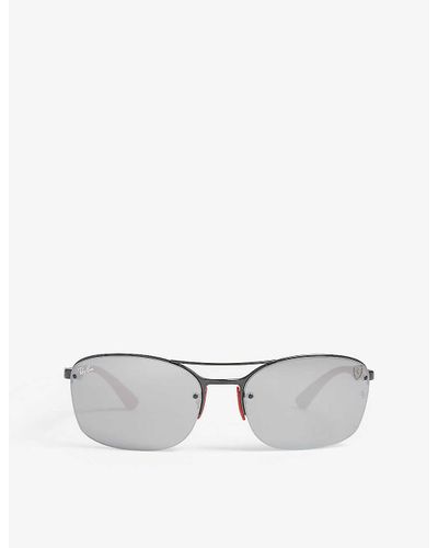 Ray Ban Rb3617 Scuderia Ferrari Rectangle Frame Sunglasses In Black For Men Lyst