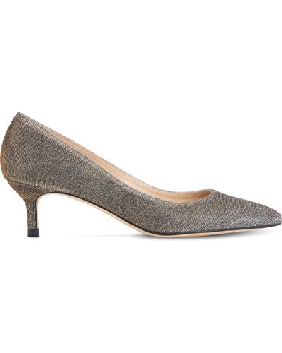 audrey champagne lurex kitten heel courts