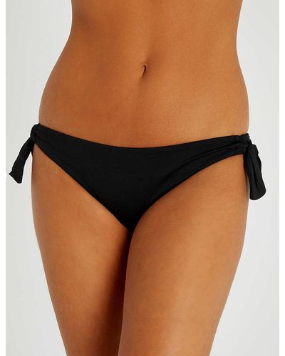 Seafolly Synthetic Tie-side Bikini Bottoms in Black - Lyst