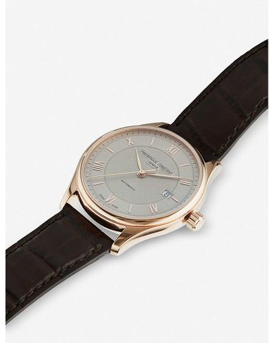 Frederique Constant Fc-303mlg5b4 Classic Index Automatic Rose Gold-plated  Stainless Steel And Leather Watch in Metallic for Men - Lyst