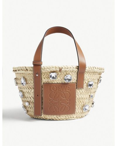 loewe small straw tote