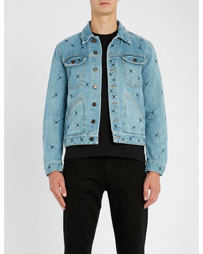 blue saint black denim jacket