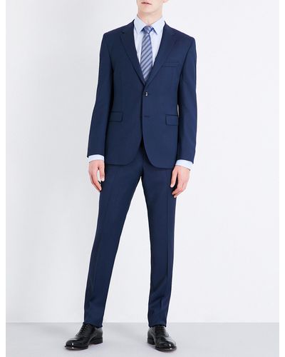 BOSS by Hugo Boss Tailored-fit Wool Suit in Navy (Blue) for Men - Lyst