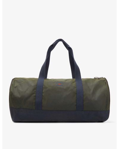 Barbour Navy Fern X Noah Waxed Cotton Holdall Bag in Blue for Men - Lyst